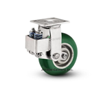 Spring-loaded caster protects the bearings and the wheel from premature failure.