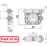 Sick, 7029441, Photoeye Bracket Clamp, Bulk Pak, 50P