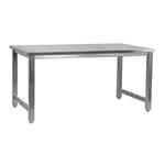 BenchPro Manual Lift Workbench, Stainless Steel,Square Cut Edge Top