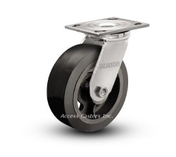 16MR05201S 5" x 2" Albion 16 Series Swivel Plate Caster, Moldon Rubber Wheel