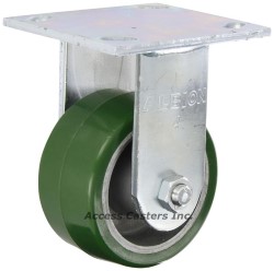 16PD04201R 4" x 2" Albion Rigid Plate Caster, Polyurethane on Aluminum Wheel