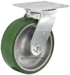 16PD06201S 6" x 2" Albion Swivel Plate Caster, Polyurethane on Aluminum Wheel