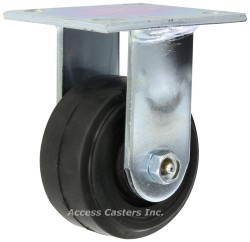 16MR04201R 4" x 2" Albion 16 Series Rigid Plate Caster, Moldon Rubber Wheel