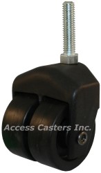 205-2XPP-29 2 Inch X-Caster High Capacity Low Profile Dual Wheel Caster with 3/8 Threaded Stem