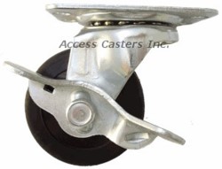 25PUHRSB 2 1/2" Swivel Caster Hard Rubber Wheel Brake