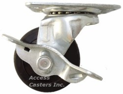 2PUSRSB 2" Swivel Caster Soft Rubber Wheel Brake