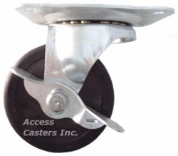 3PUSRSB 3" Swivel Caster Soft Rubber Wheel Brake