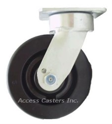 4PKLHS 4" x 2" Kingpinless Swivel Plate Caster, Phenolic Wheel