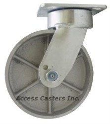 4PKLSS 4" x 2" Kingpinless Swivel Plate Caster, Steel Wheel