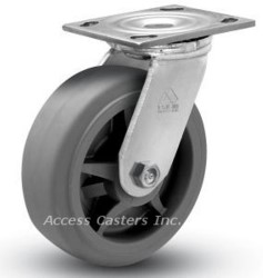 4SPRFS 4" x 2" Swivel Plate Caster, TPR Flat Wheel