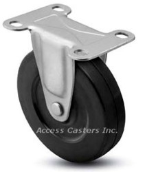 4SRERR 4" Rigid Caster Soft Rubber Wheel