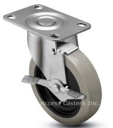 5SRETSB 5" Swivel Caster with Brake Polyurethane Wheel