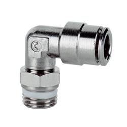 Camozzi, P6520-04-04, Male Elbow Swivel, 1/4 in. OD Tube, 1/4 in. NPTF