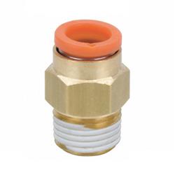 SMC, KQ2H13-37AS, Male Connector, 1/2 in. OD Tube, 1/2 in. NPT