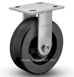 6AEMHR 6" x 2" Rigid Plate Caster, Phenolic Wheel