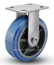 6AEMPR 6" x 2" Rigid Plate Caster, Polyurethane on Polypropylene Wheel