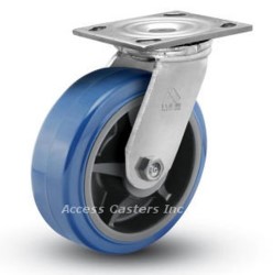 6AEMPS 6" x 2" Swivel Plate Caster, Polyurethane on Poly Wheel