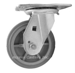 6PLPNS 6" x 2" Swivel Plate Caster, Grey Non-Marking Wheel