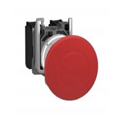 Square D, XB4BT842, E-Stop Push Button, 40 mm, 1 NC, Red