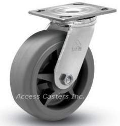 8SPRFS 8" x 2" Swivel Plate Caster, TPR Flat Wheel