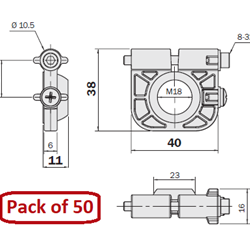 Sick, 7029441, Photoeye Bracket Clamp, Bulk Pak, 50P