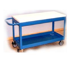 BenchPro, 19-BE-LCC1927-2+Std Blue w/white top, Push Cart, 19 in. D x 27 in. W x34 in. H, Blue/White Top