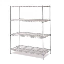 Olympic 14" Deep 4 Shelf Starter Units - Chrome - 14" x 24" x 54"